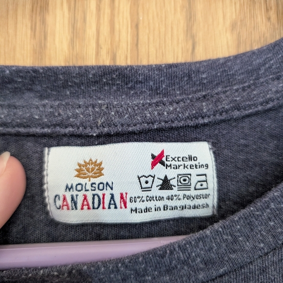 MOLSON CANADIAN T Shirt With Glowing Hearts Canada Beer Soft Thin Retro Large - Picture 2 of 3